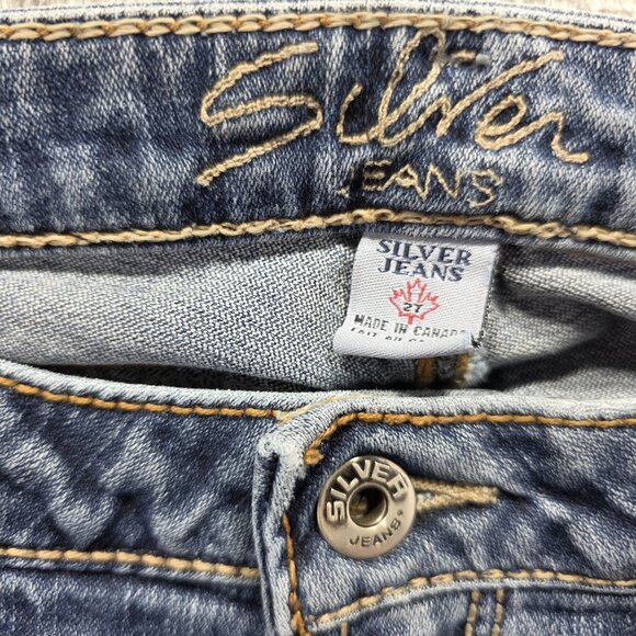 Silver Jeans Malibu Jeans Womens 27 Straight Leg Distressed Denim Made Canada - Picture 4 of 9